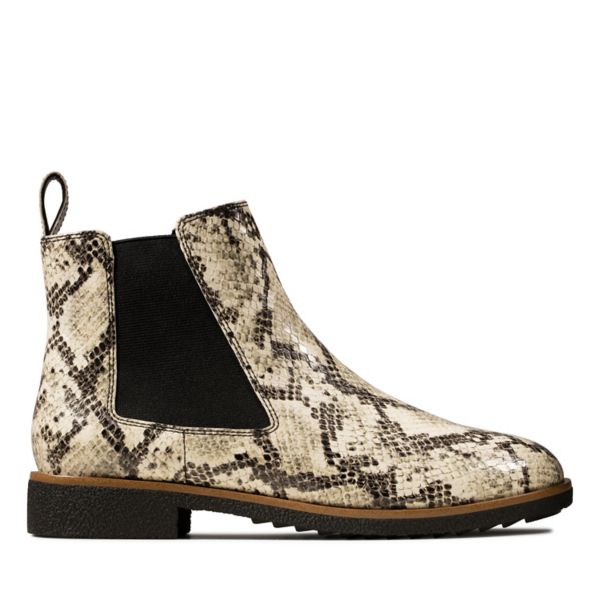 Clarks Womens Griffin Plaza Ankle Boots Snake | UK-2709561 - Click Image to Close